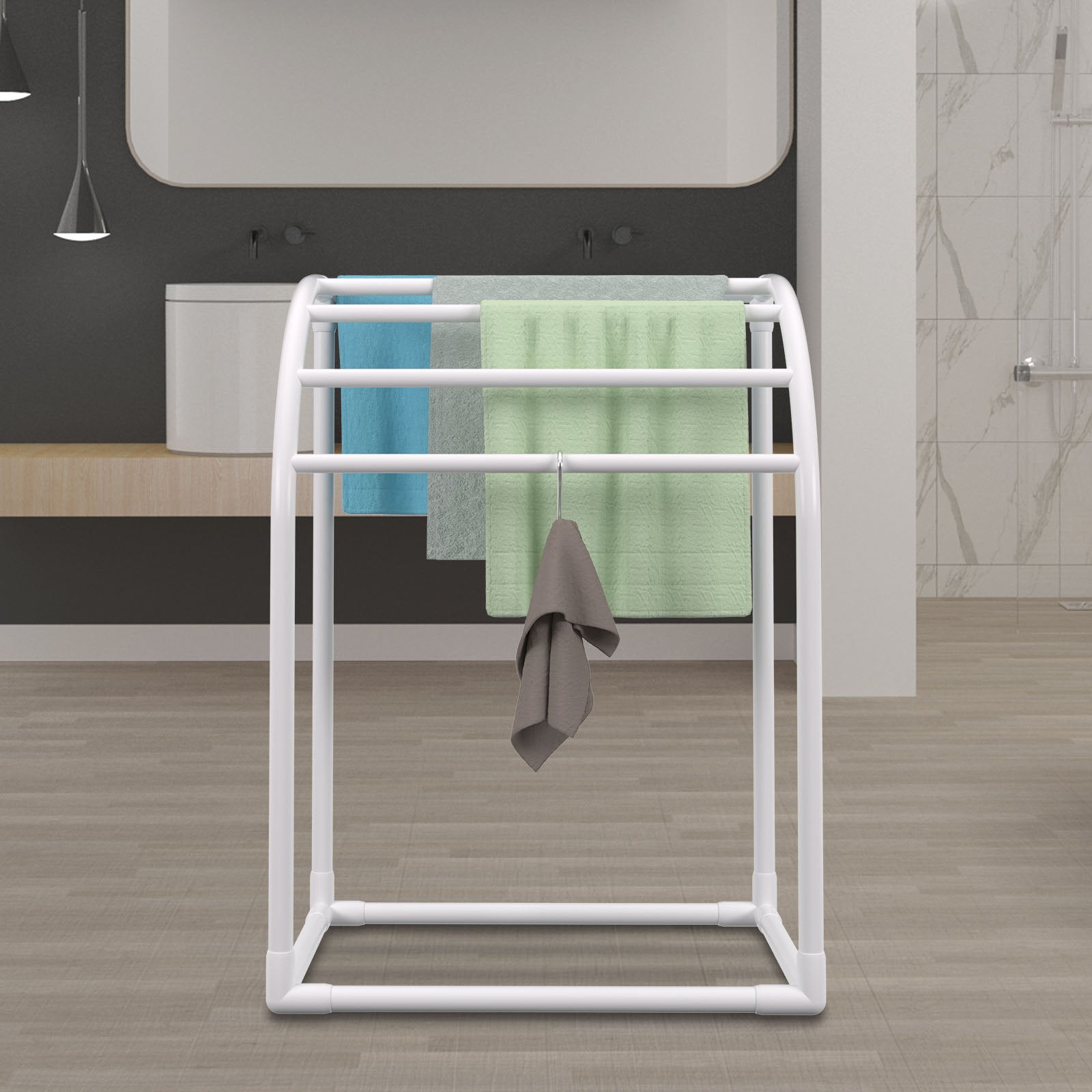VEVOR Milky White Pool Towel Rack