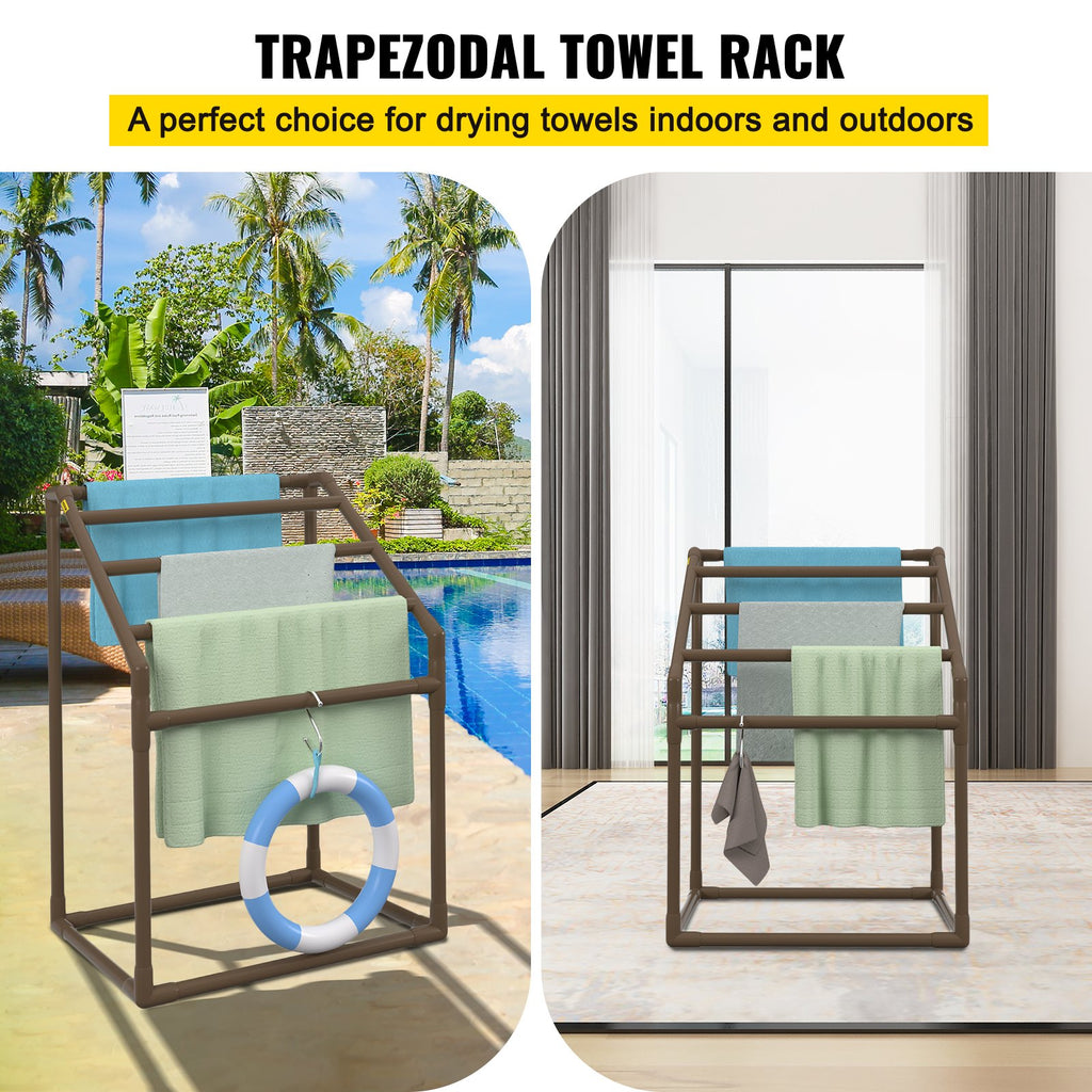 VEVOR 5-Bar Freestanding Pool Towel Rack
