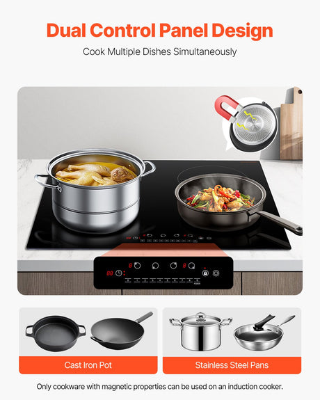 6000W 4 Burner Induction Cooktop with Touch Control