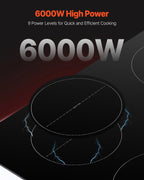 6000W 4 Burner Induction Cooktop with Touch Control