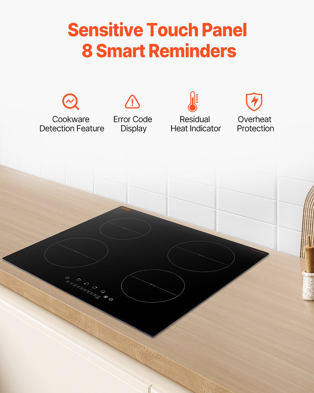 6000W 4 Burner Induction Cooktop with Touch Control