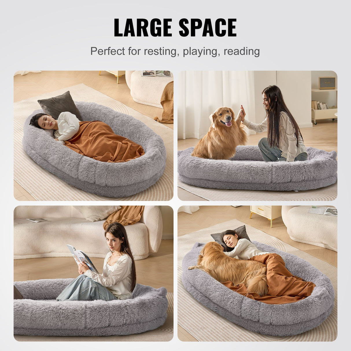 VEVOR Cozy Human Dog Bed - Washable & Versatile
