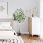 VEVOR Artificial Eucalyptus Tree, 15.2cm Tall Faux Plant, Secure PE Material & Anti-Tip Tilt Protection Low-Maintenance Plant, Lifelike Green Fake Potted Tree for Home Office Decor Indoor Outdoor