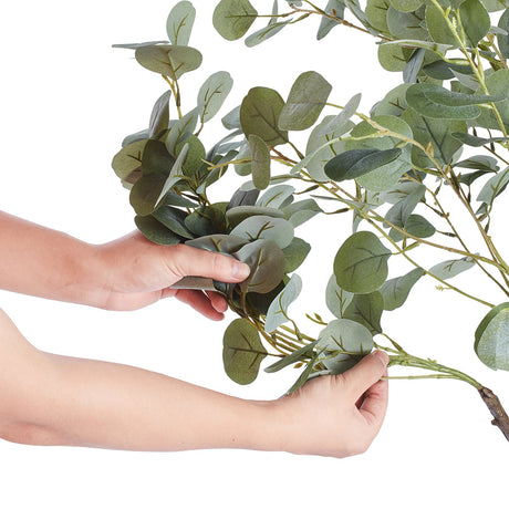VEVOR Artificial Eucalyptus Tree, 15.2cm Tall Faux Plant, Secure PE Material & Anti-Tip Tilt Protection Low-Maintenance Plant, Lifelike Green Fake Potted Tree for Home Office Decor Indoor Outdoor