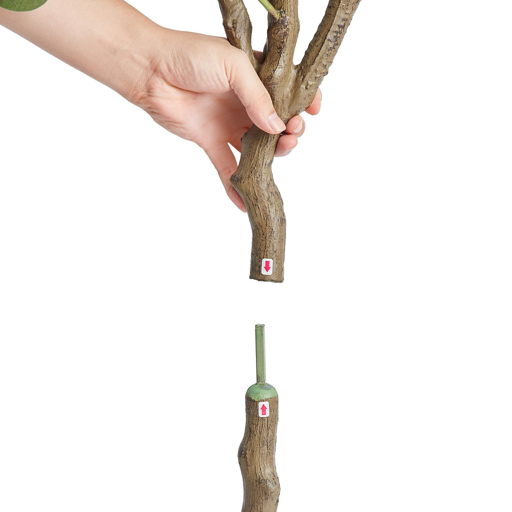 VEVOR Artificial Eucalyptus Tree, 15.2cm Tall Faux Plant, Secure PE Material & Anti-Tip Tilt Protection Low-Maintenance Plant, Lifelike Green Fake Potted Tree for Home Office Decor Indoor Outdoor