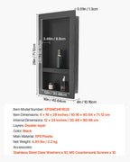 VEVOR Shower Niche 40.6 x 71.1 x 10.2 cm Recessed Wall Shelf for Bathroom