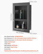 VEVOR Shower Niche 40.6 x 50.8 x 10.2 cm Recessed Wall Divider Shelf Bathroom