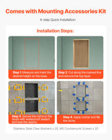 VEVOR Shower Niche 40.6 x 81.3 + 40.6 x 81.3 cm Recessed Wall Shelf Bathroom