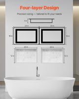 VEVOR Shower Niche 40.6 x 61+40.6 x 61 cm Recessed Wall Organizer Bathroom