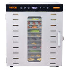 VEVOR 10 Trays Food Dehydrator Machine Stainless Steel 1000W Jerky Fruit Drying