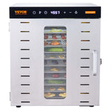 VEVOR 10 Trays Food Dehydrator Machine Stainless Steel 1000W Jerky Fruit Drying