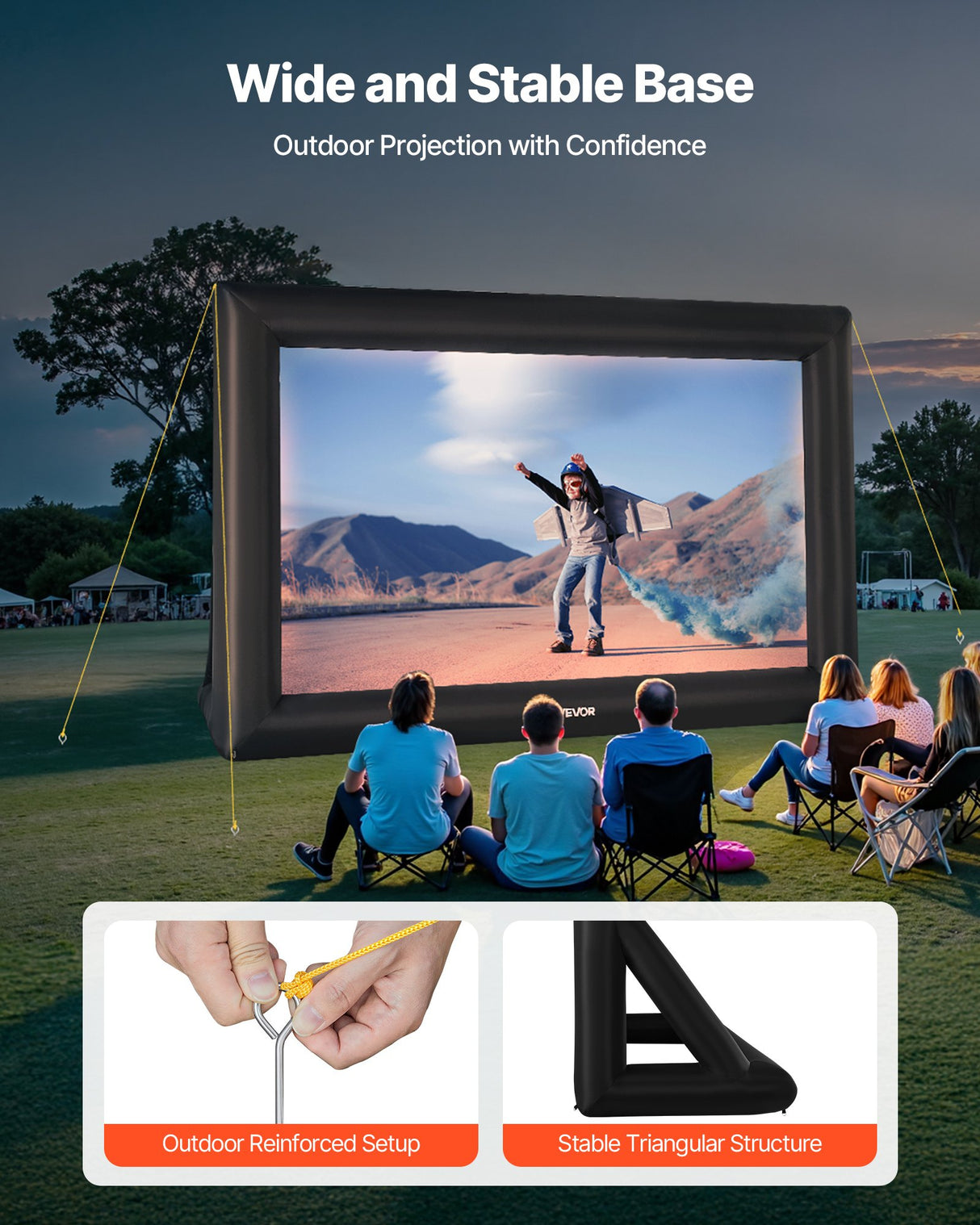 VEVOR 20 ft Inflatable Movie Screen 16:9