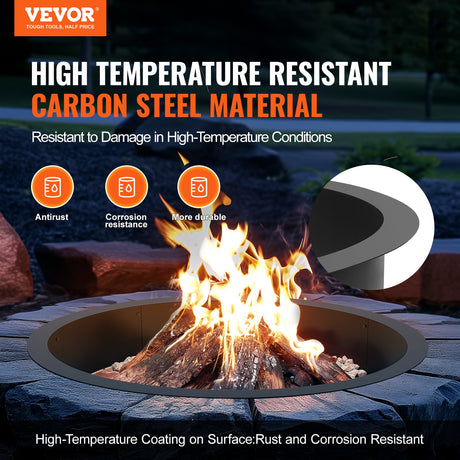 Round High-Temperature Steel Fire Pit Ring