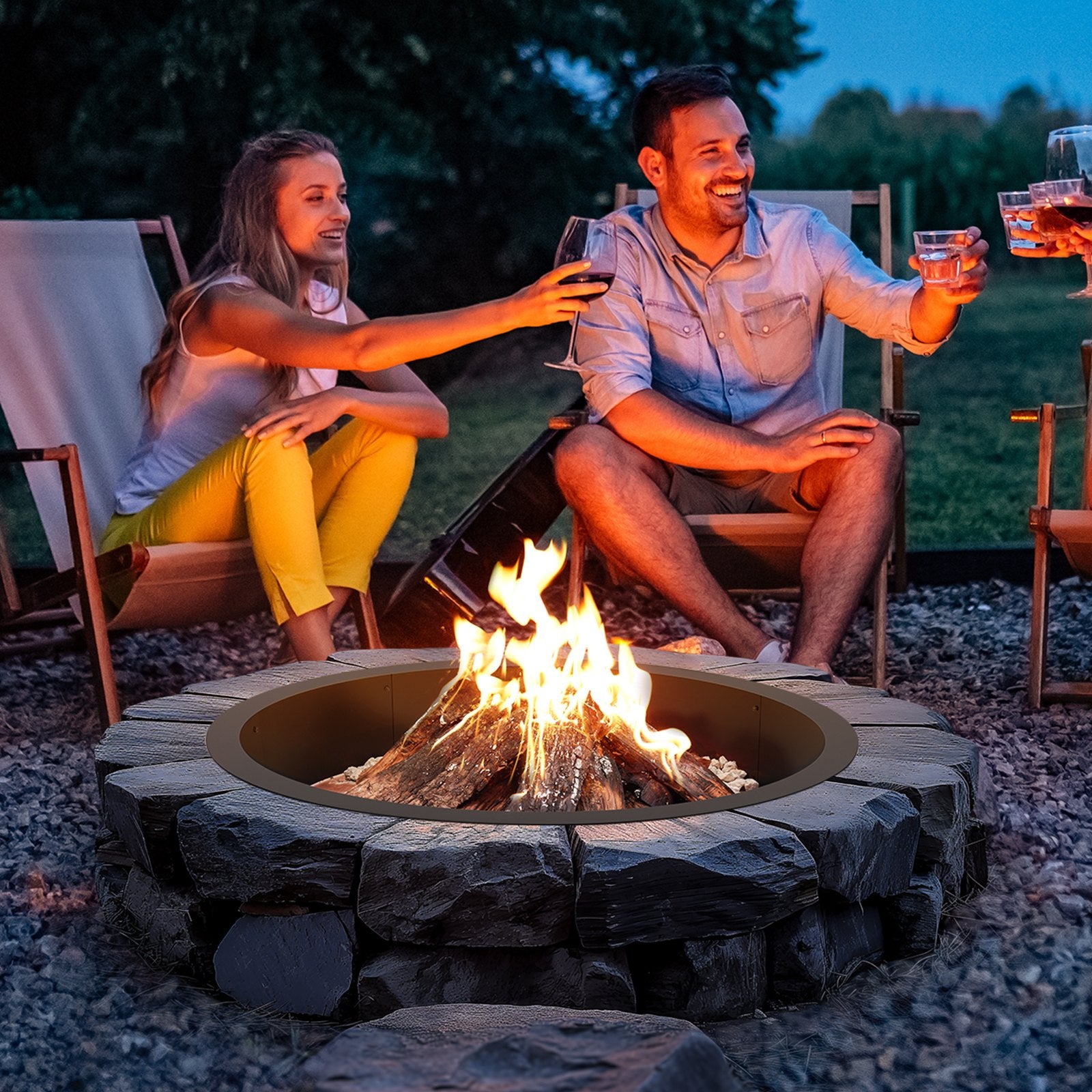 Round High-Temperature Steel Fire Pit Ring