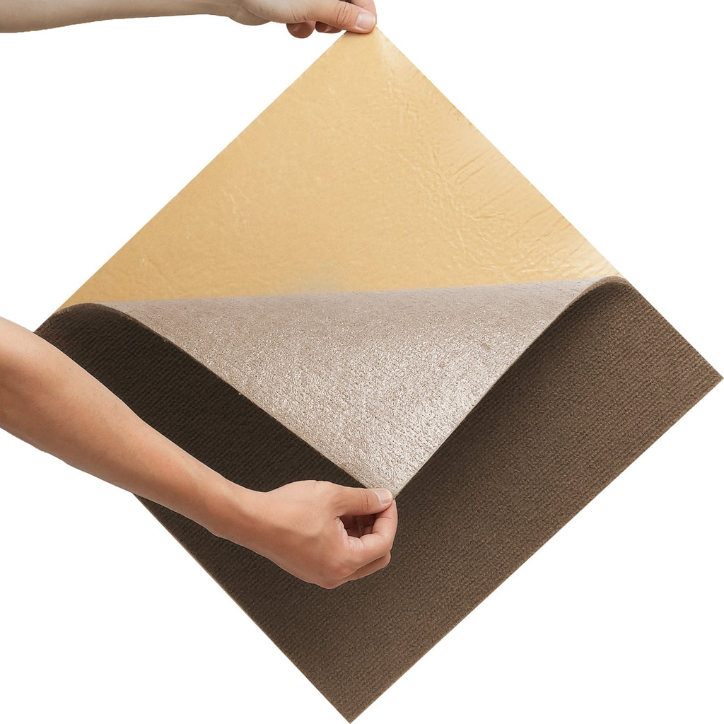 Self-Adhesive Luxury Carpet Tiles - Dark Brown