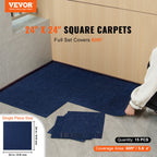 Luxury Peel and Stick Carpet Tiles - Dark Blue