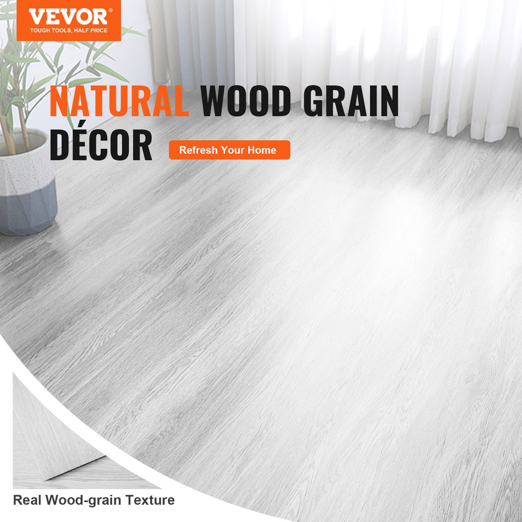 Light Gray Wood Grain Peel & Stick Tiles
