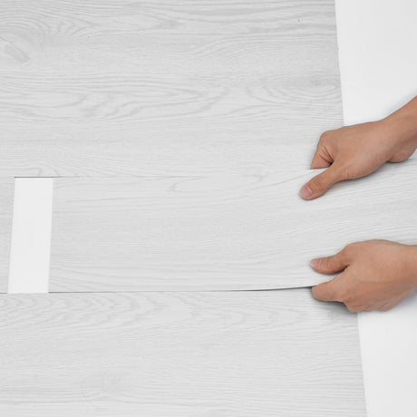 Light Gray Wood Grain Peel & Stick Tiles