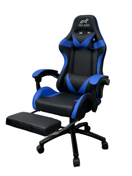 Ergonomic Gaming Chair with Headrest and Footrest