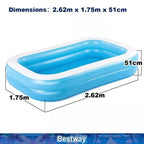 Bestway Blue Rectangular Family Pool 2.62m x 1.75m