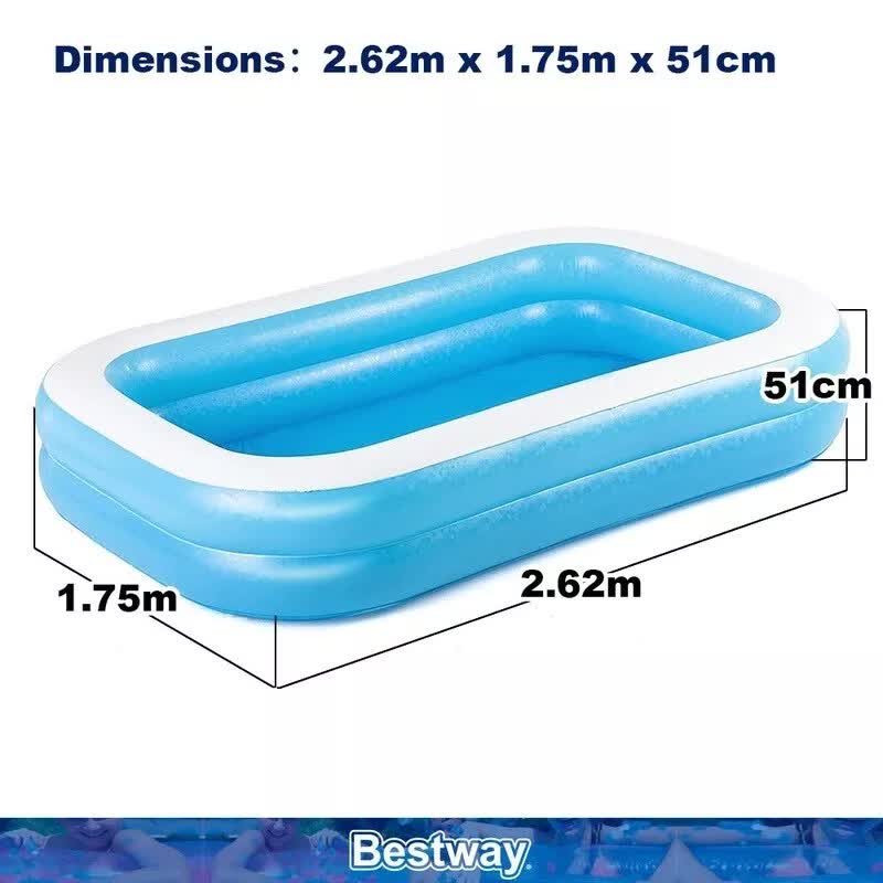 Bestway Blue Rectangular Family Pool 2.62m x 1.75m