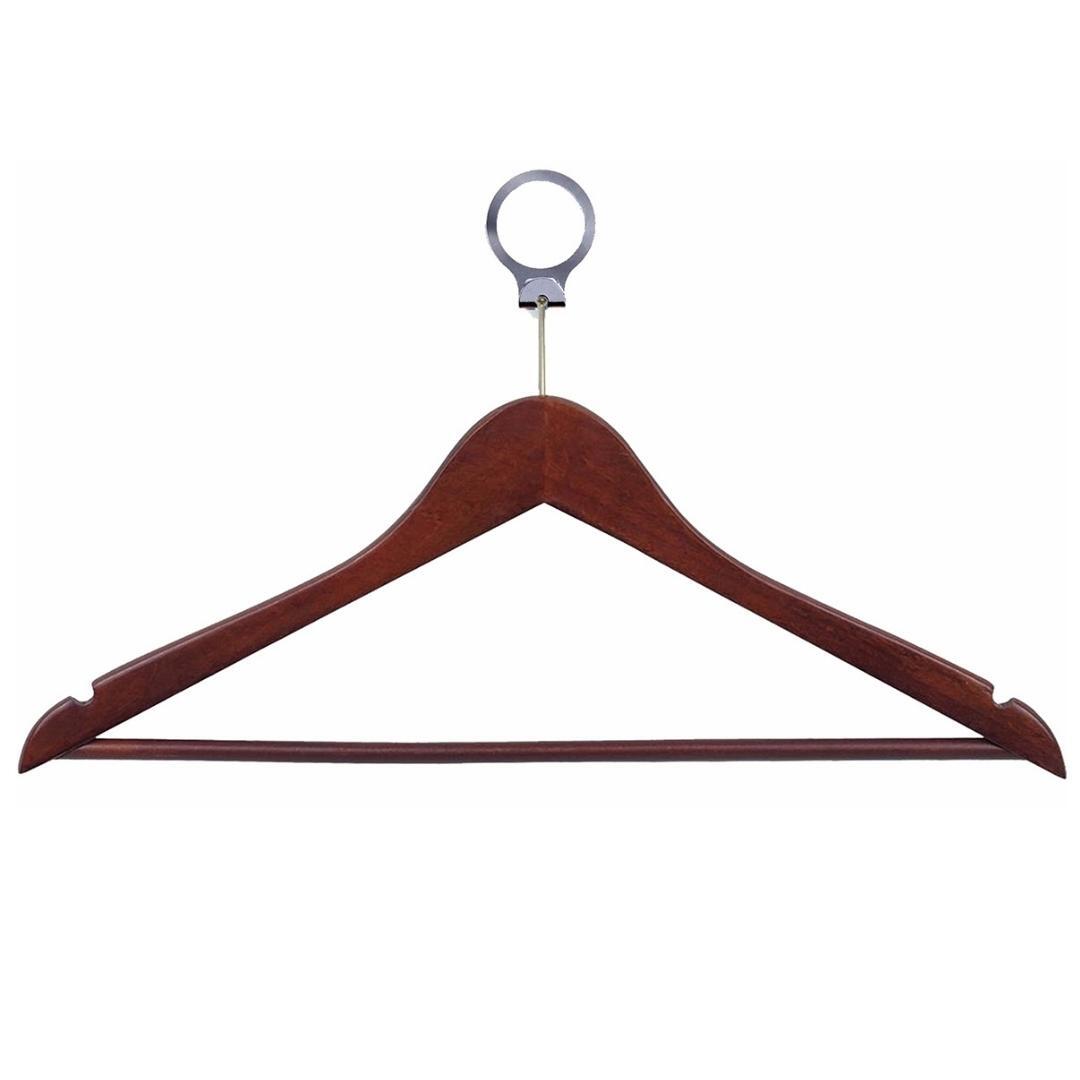 Elegant Anti-Theft Wooden Cloth Hanger - Brown