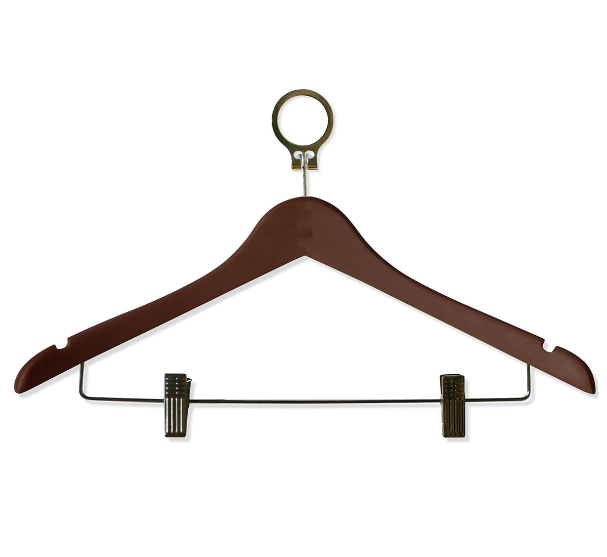Elegant Anti-Theft Wooden Cloth Hangers - Brown