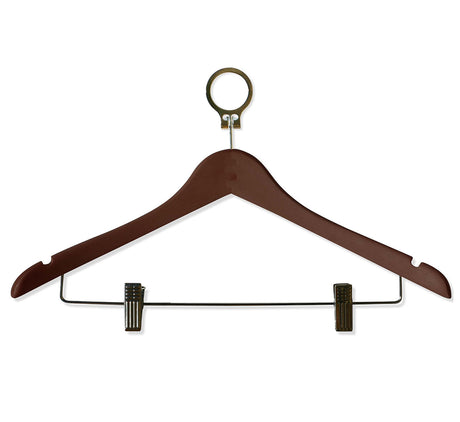 Elegant Anti-Theft Wooden Cloth Hangers - Brown