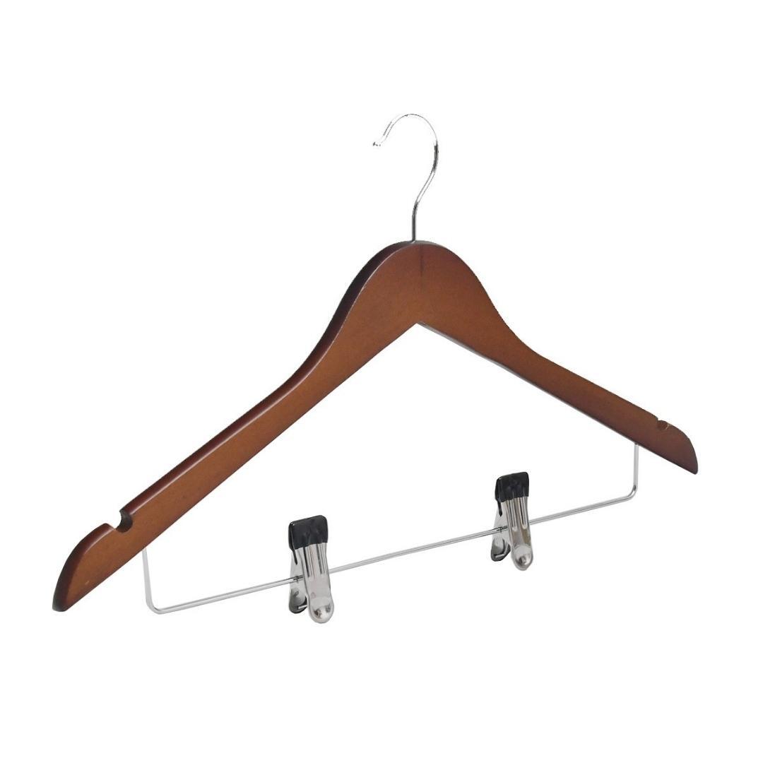 Cherry Wood Cloth Hanger with Clips