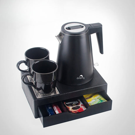 0.8L Stainless Steel Kettle - Black (Double Layer)