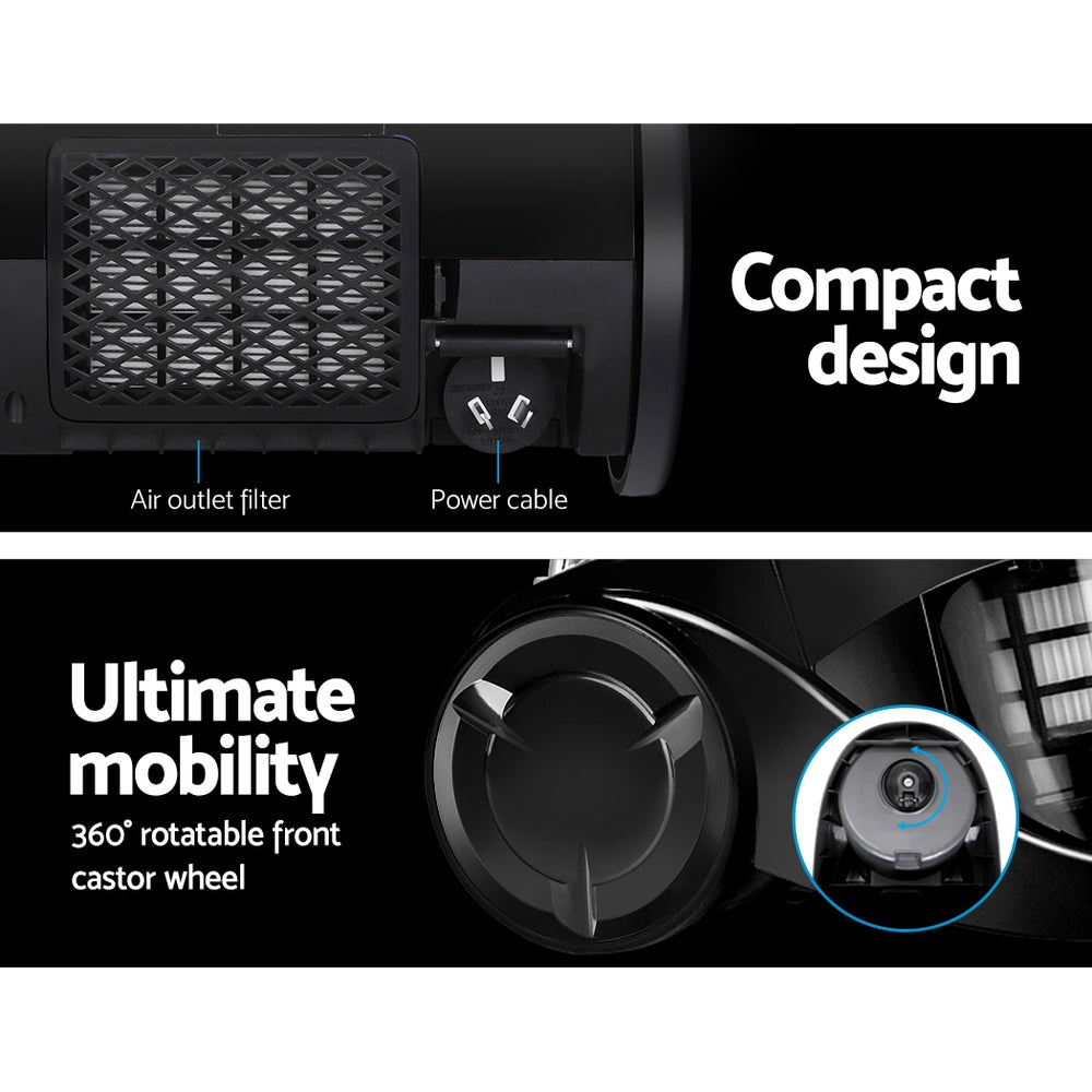 Devanti 2200W Bagless Vacuum Cleaner – Black