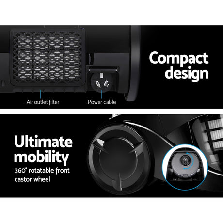 Devanti 2200W Bagless Vacuum Cleaner – Black