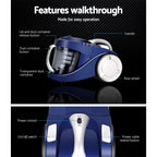 Devanti 2200W Bagless Vacuum Cleaner - Blue