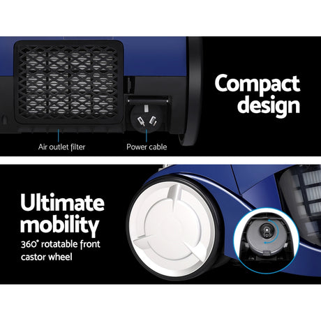 Devanti 2200W Bagless Vacuum Cleaner - Blue