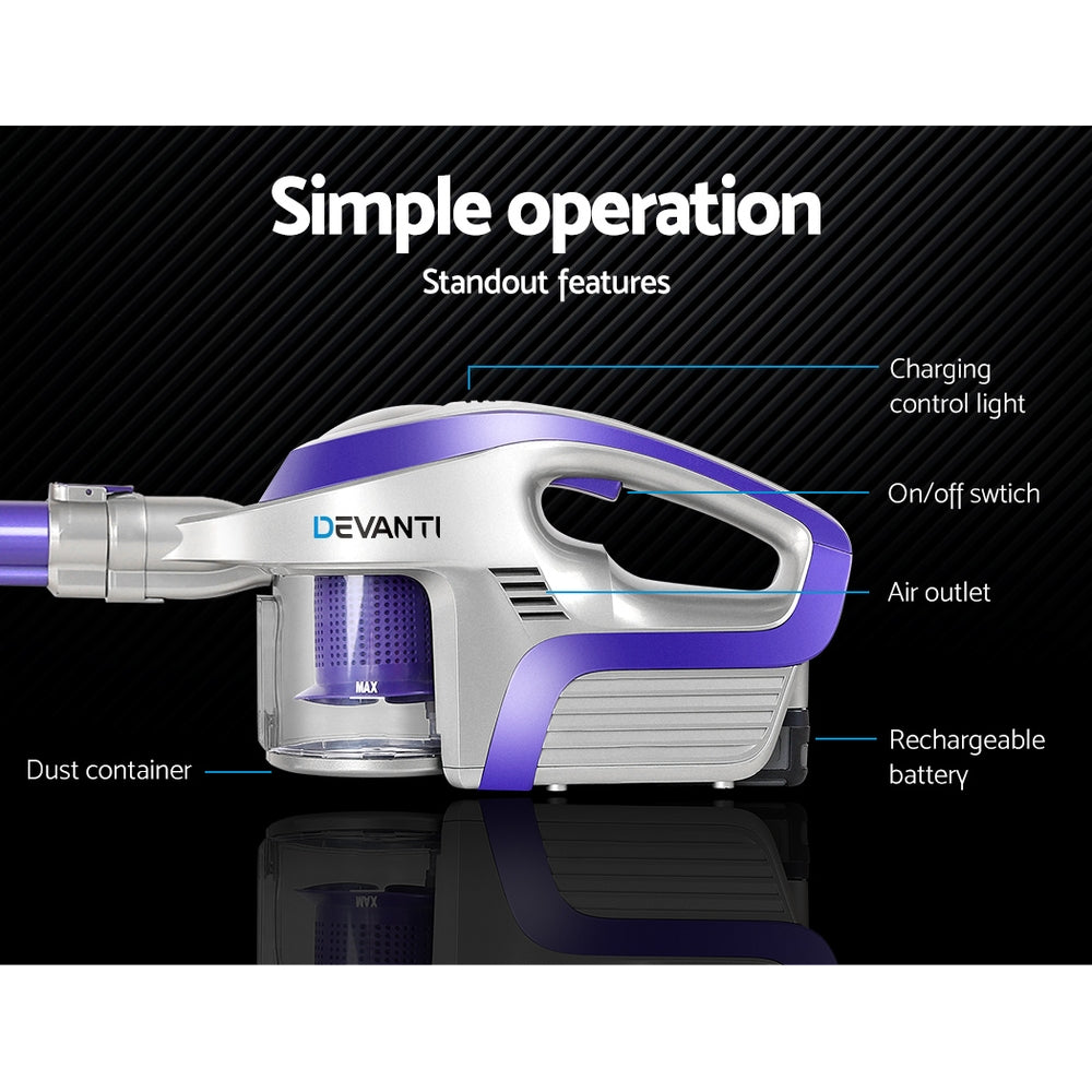 Devanti Cordless Stick Vacuum Cleaner 150W