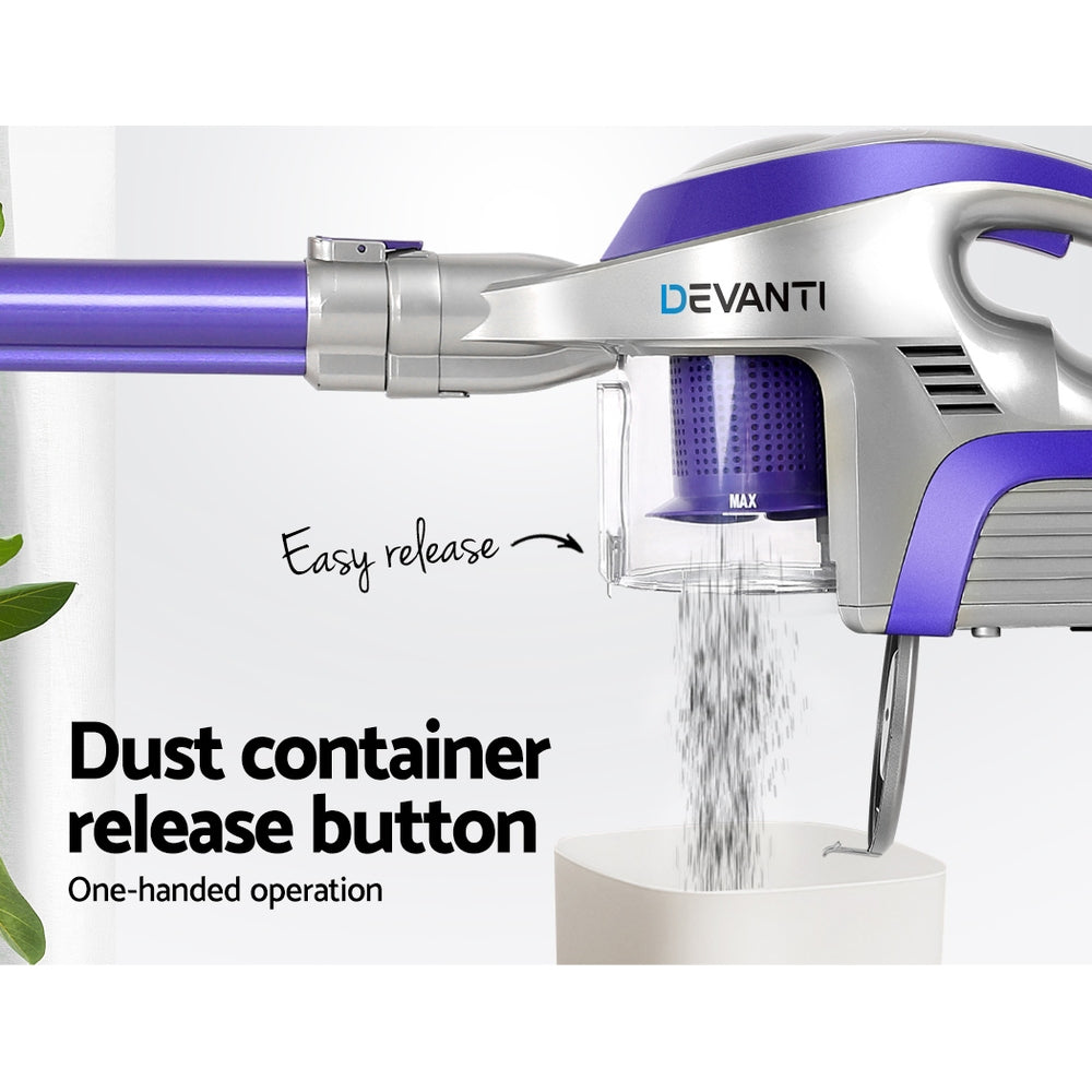 Devanti Cordless HEPA Vacuum Cleaner - Purple