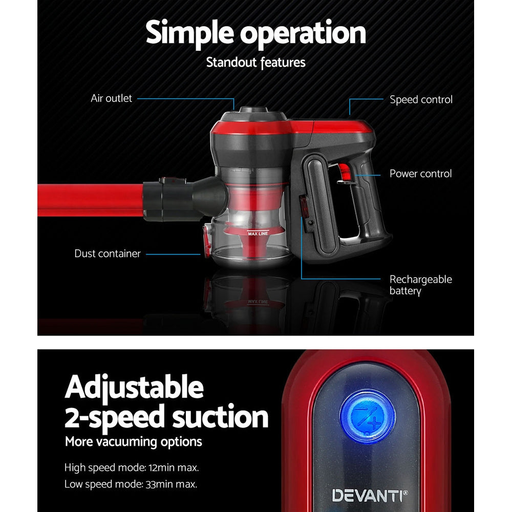 Devanti Cordless Brushless Stick Vacuum Cleaner