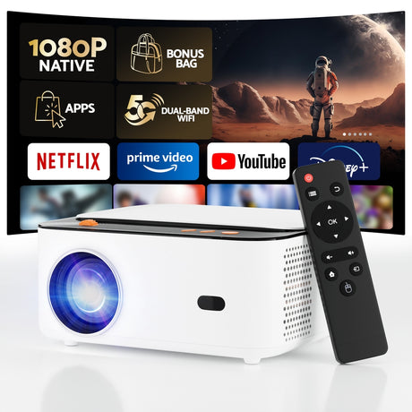Devanti 4K 1080P Android WiFi Home Projector