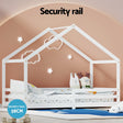 Artiss Bed Frame Wooden Kids Single House Frame White AMOS