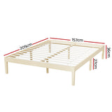 Artiss Bruno Queen Size Pinewood Bed Frame