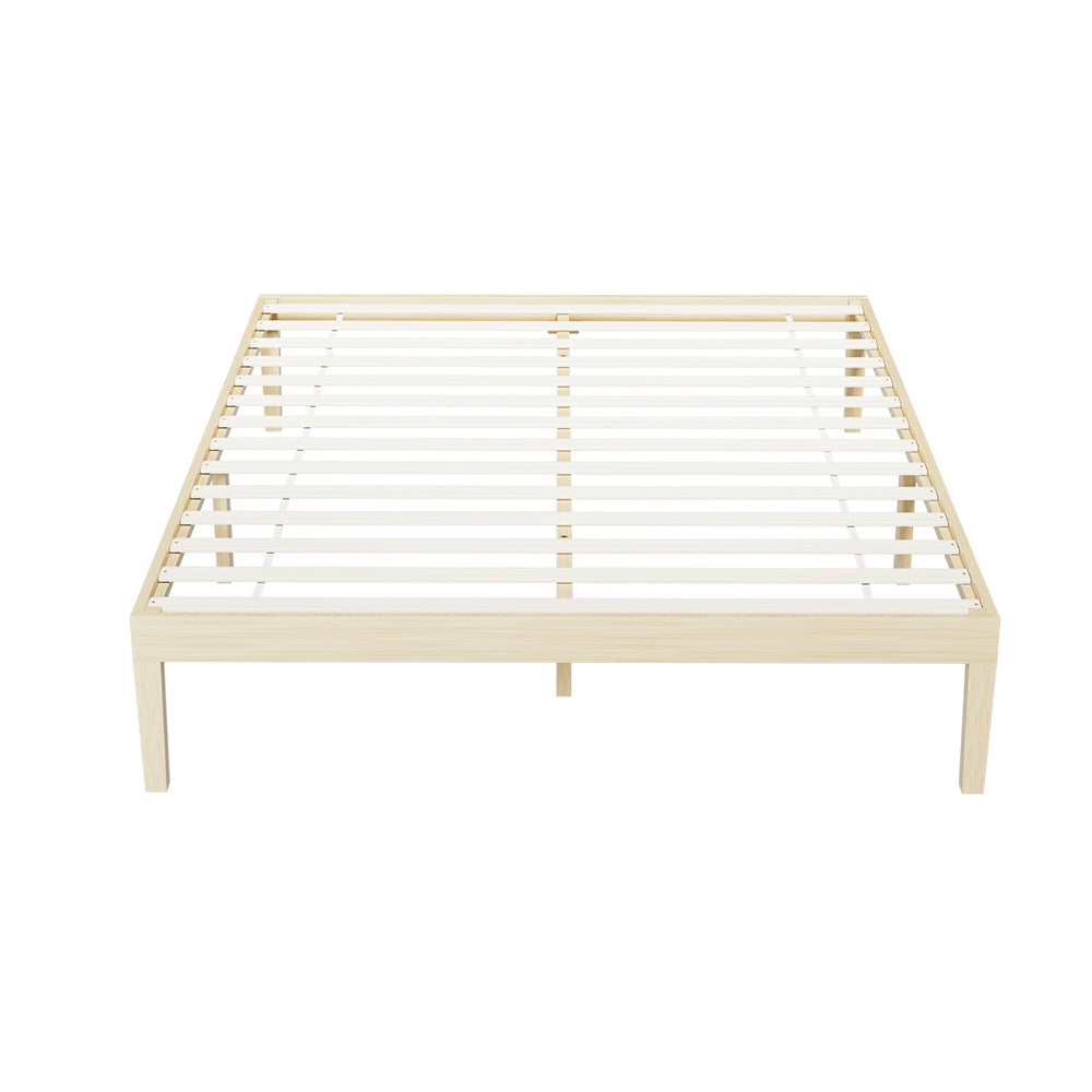 Artiss Bruno Queen Size Pinewood Bed Frame
