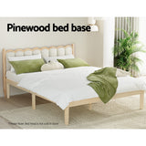 Artiss Bruno Queen Size Pinewood Bed Frame