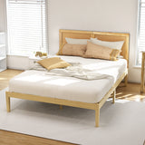 Artiss Bruno Queen Bed Frame with Rattan Headboard