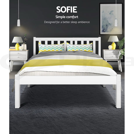 Artiss Sofie Queen Size Wooden Bed Frame