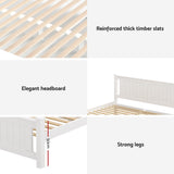 Artiss Bed Frame Double Size Wooden Platform with 2 Storage Drawers White RIO