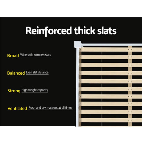 Artiss Rio Queen Size White Bed Frame