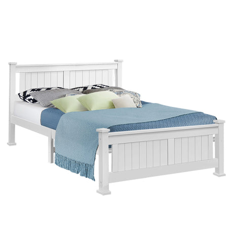 Artiss Rio Queen Size White Bed Frame