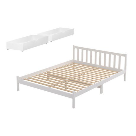 Artiss Queen Size Wooden Bed Frame with Storage