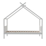 Artiss Bed Frame Wooden Base Kids Single Timber House with 2 Storage Drawers Beds White