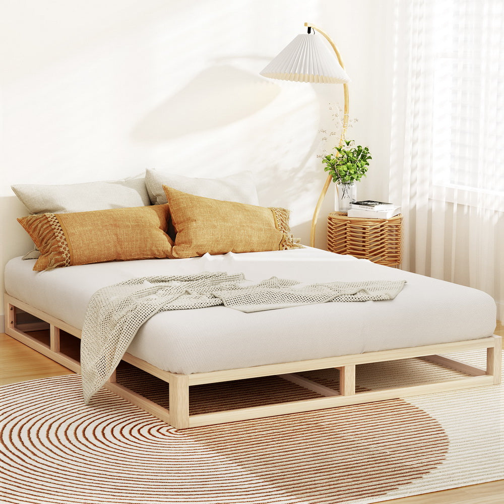 Artiss KALAM Queen Size Pinewood Bed Frame